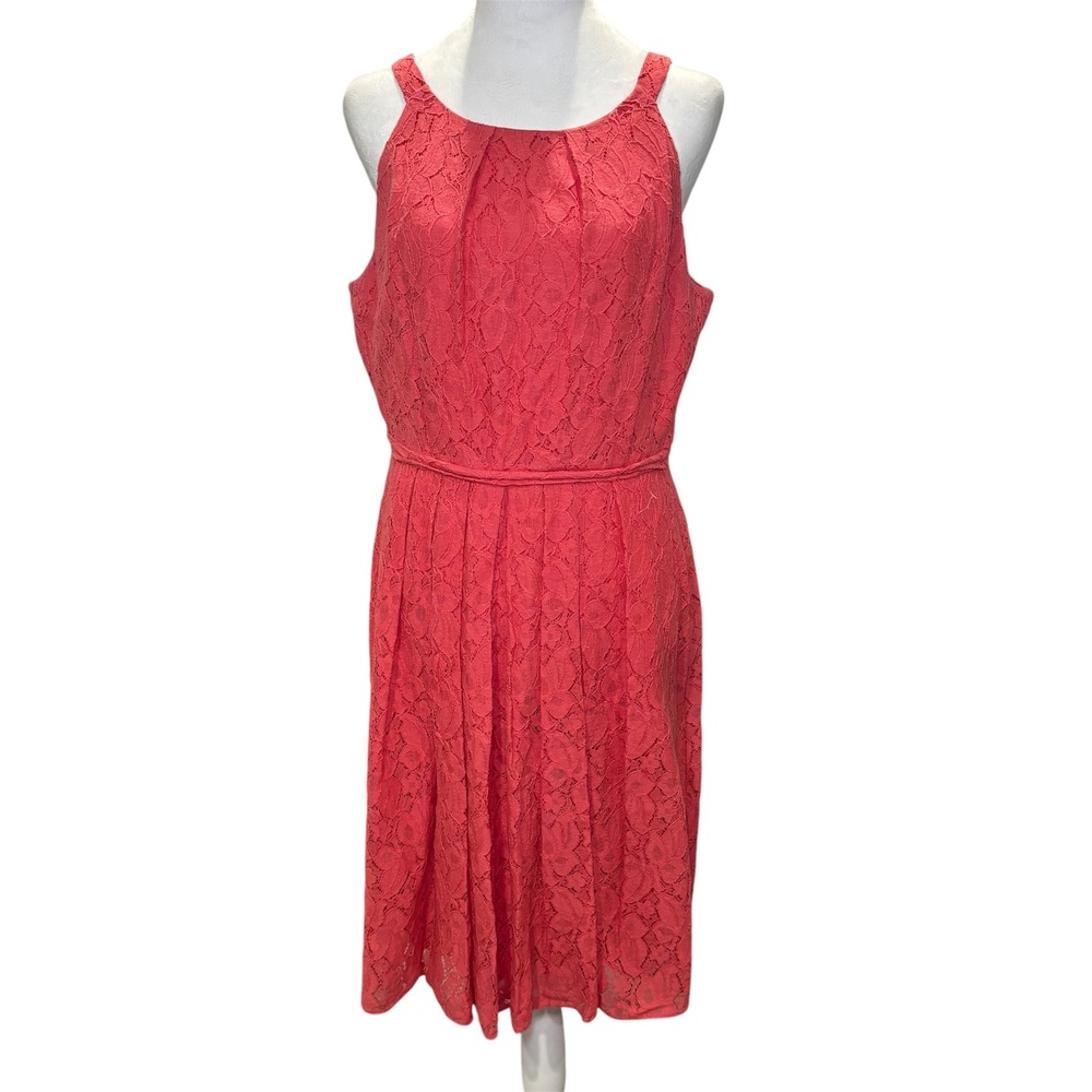 Tahari Coral Lace Mini Dress